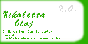 nikoletta olaj business card